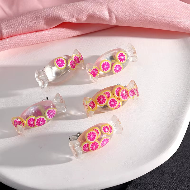 New Small Bow Hairpins Cute Peach Rose Headwear Hair Accessories Girl Side Bangs Clip Sweet Hair Clips Headdress Jewelry